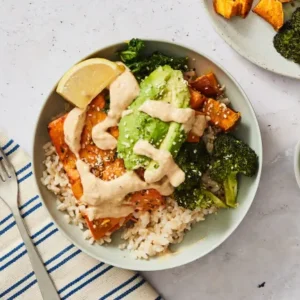 Lemon Garlic Salmon Bowl